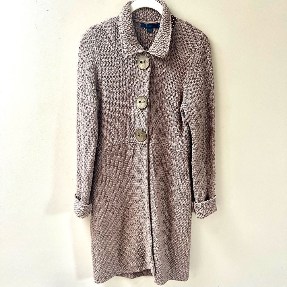 Boden chunky knit large buttons sweater jacket Sz 4